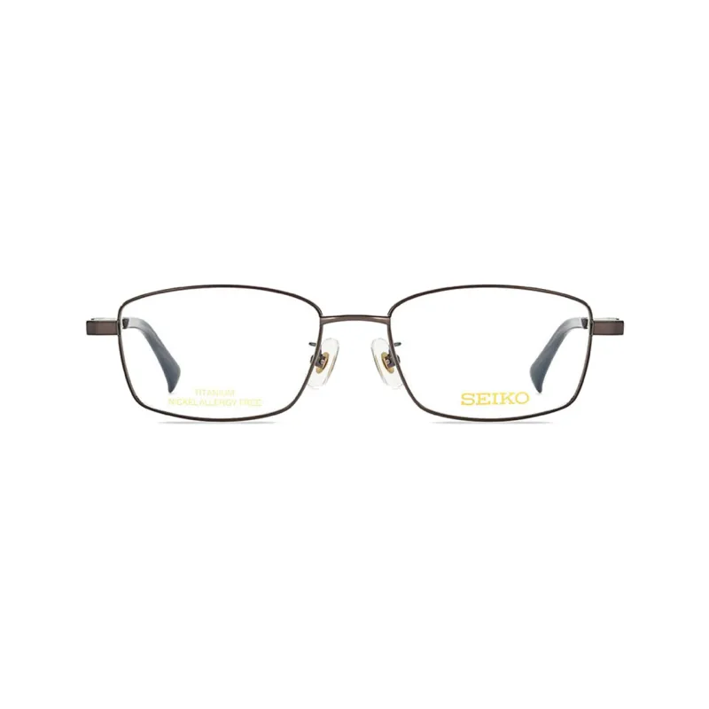 SEIKO Rectangular Eyeglass Frames Men's Brown-1
