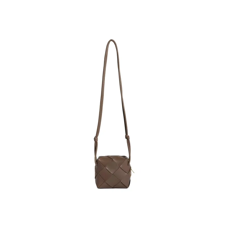 Bottega Veneta Sheepskin Camera Bag, Shoulder Bag, Crossbody Bag Mini Women's Brown-3