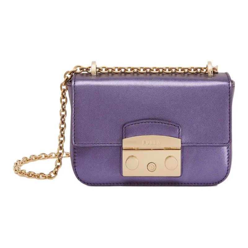 Furla Metropolis Collection Calfskin Shoulder Bag Crossbody Bag Mini Women's Purple-0
