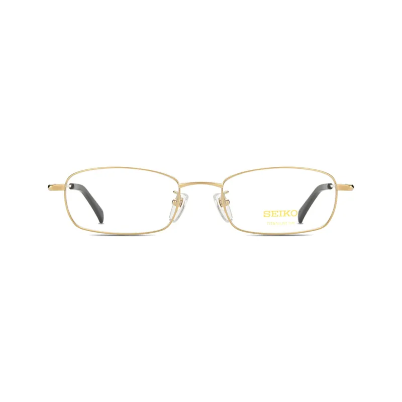 SEIKO Rectangular Eyeglass Frames Men's Gold-1