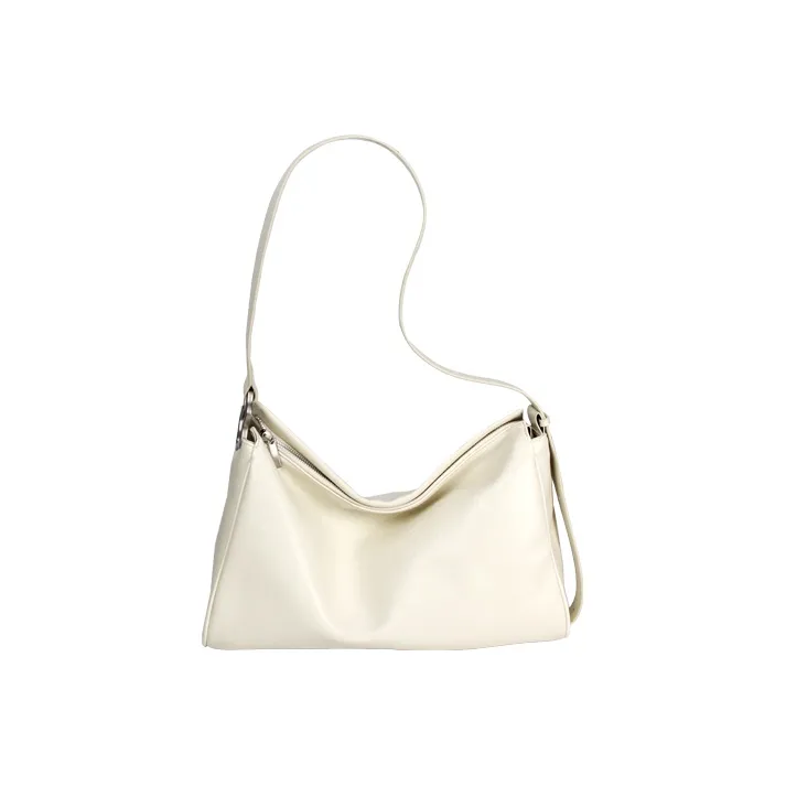 YOCAMU Cow Leather Tote Bag Shopping Bag Shoulder Bag Crossbody Bag Large Size Unisex Black/White/Silver-13