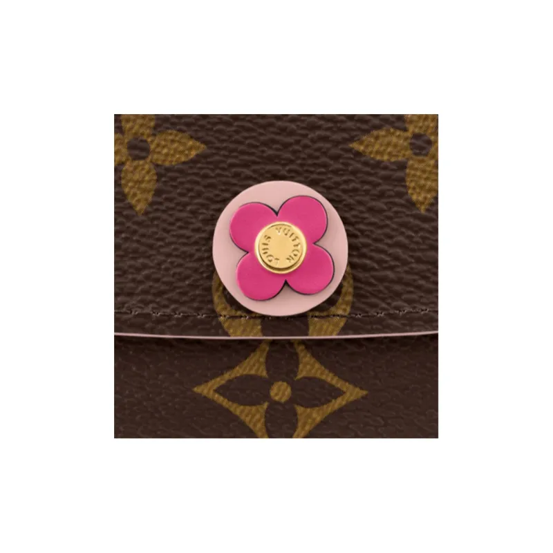 LOUIS VUITTON Emilie Canvas Wallet Regular Women's Plum Pink-4