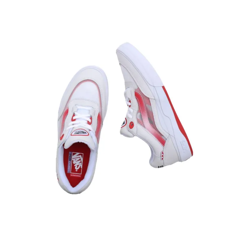 Vans Wayvee Anti-Slip Wear-Resistant Low-Top Skateboard Shoes Unisex Red White-3