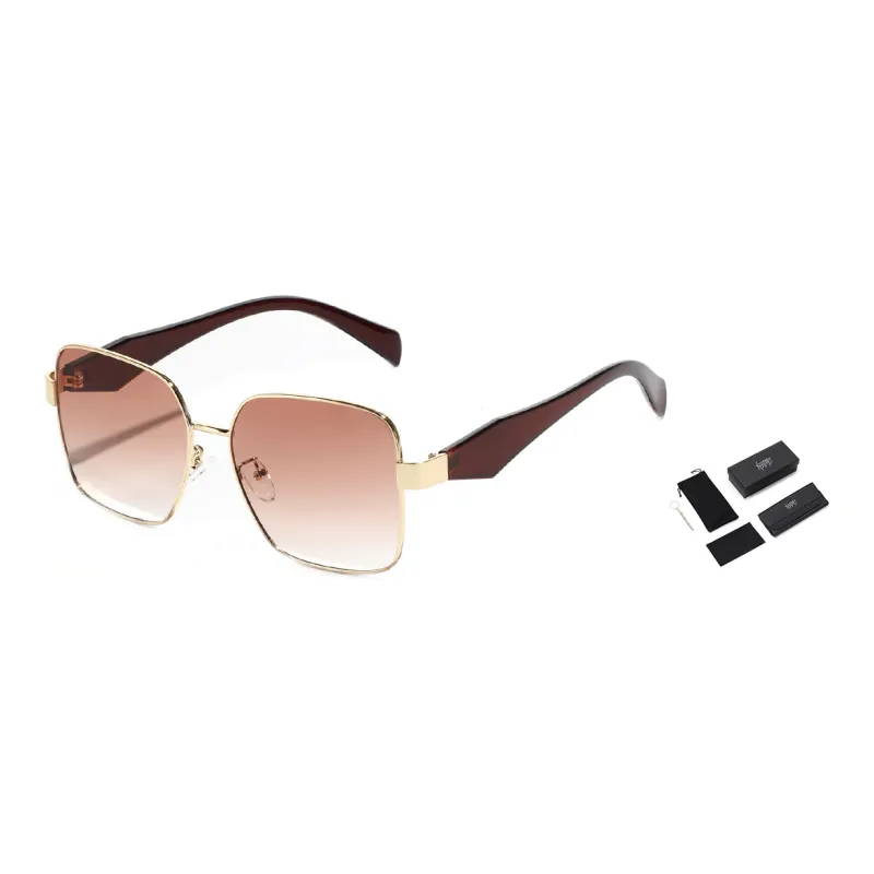 KENMO Brass Square Sunglasses Unisex-2