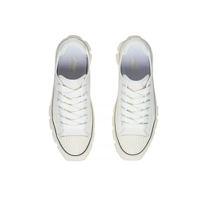 LiNing CF Tracing Anti Slip Wear Resistant Low Top Sports Casual Shoes Unisex White-3
