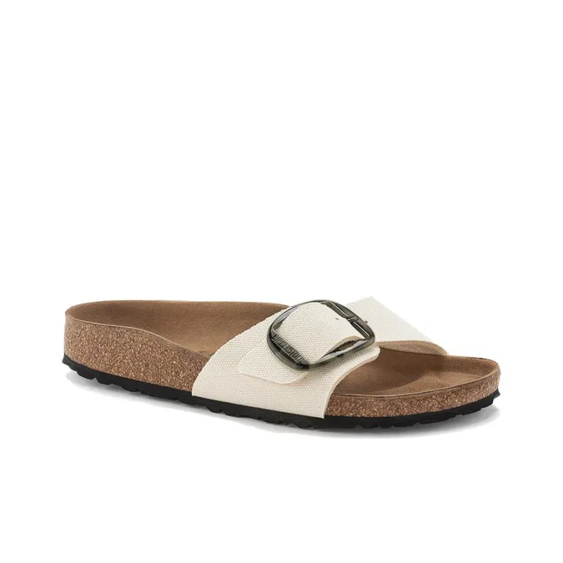 Birkenstock Madrid Vegan Big Buckle Textile Narrow Fit Sandals 'Eggshell' Women's-1