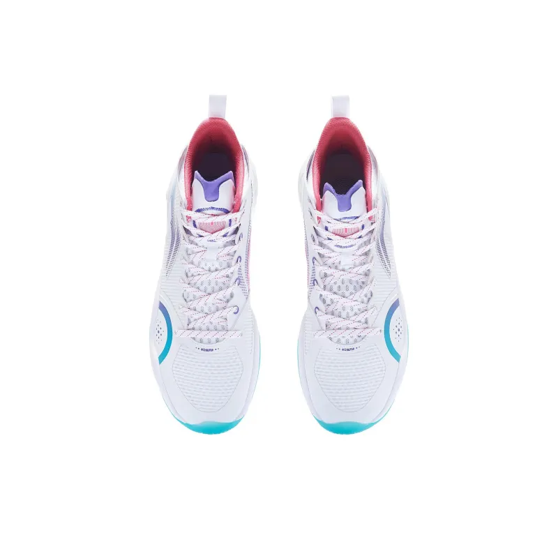 LiNing YuShuai 15 Cushioning Anti Slip And Wear Resistant High Top Basketball Shoes Men's White Blue-3
