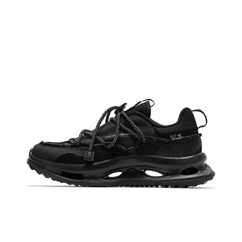 361° Wind Chain OD Cushioning Breathable Rebound Low-Top Running Shoes Men's Obsidian Black-0