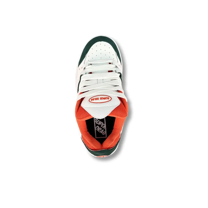 LuzaoT SUPER DRAG Puffy Shoes Stylish Skateboarding Shoes Unisex White Green Orange-3