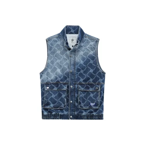 ONIARAI Vests Men Denim Blue