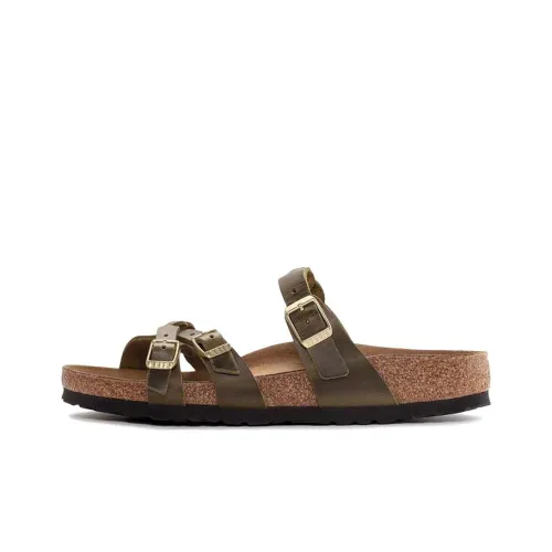 Birkenstock Franca Oiled Leather Narrow Fit Sandals 'Olive Green' Women's