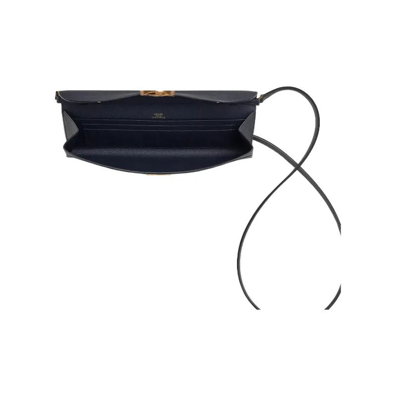 HERMES Chaine D'Ancre To Go Epsom Calfskin Wallet Women's 76 BleuIndigo Indigo-2