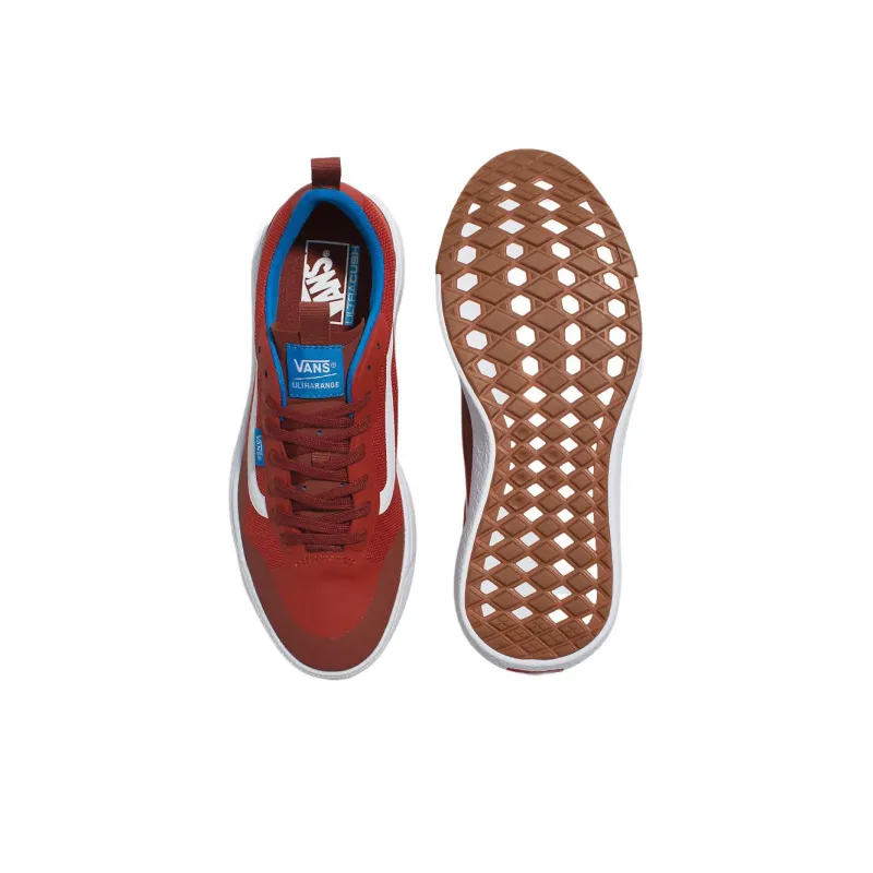 Vans UltraRange Exo Anti-Slip Wear-Resistant Low-Top Skateboard Shoes Unisex Red White-3