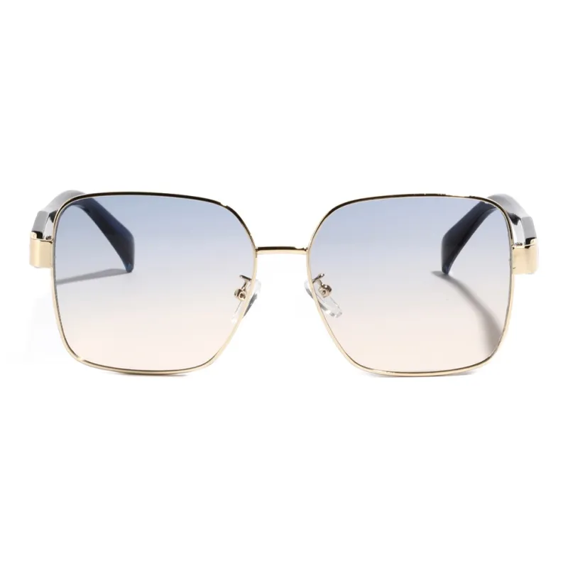 KENMO Brass Square Sunglasses Unisex-5