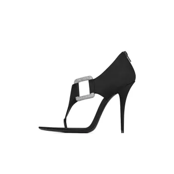 SAINT LAURENT Sean One Strap Sandals 11cm Women's Black