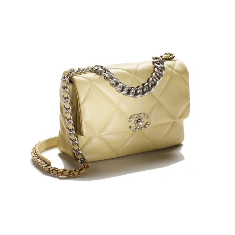 CHANEL 19Bag Lambskin Shoulder Bag, Crossbody Bag Tubas Women's Light Green-1