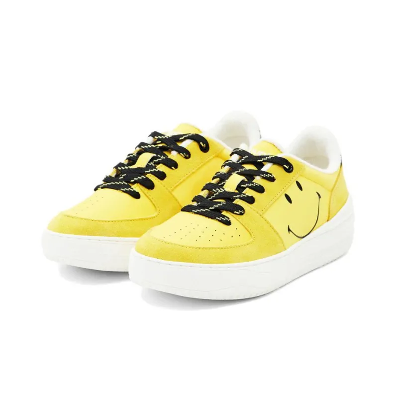Desigual Stylish Skateboarding Shoes Women's Yellow White-1