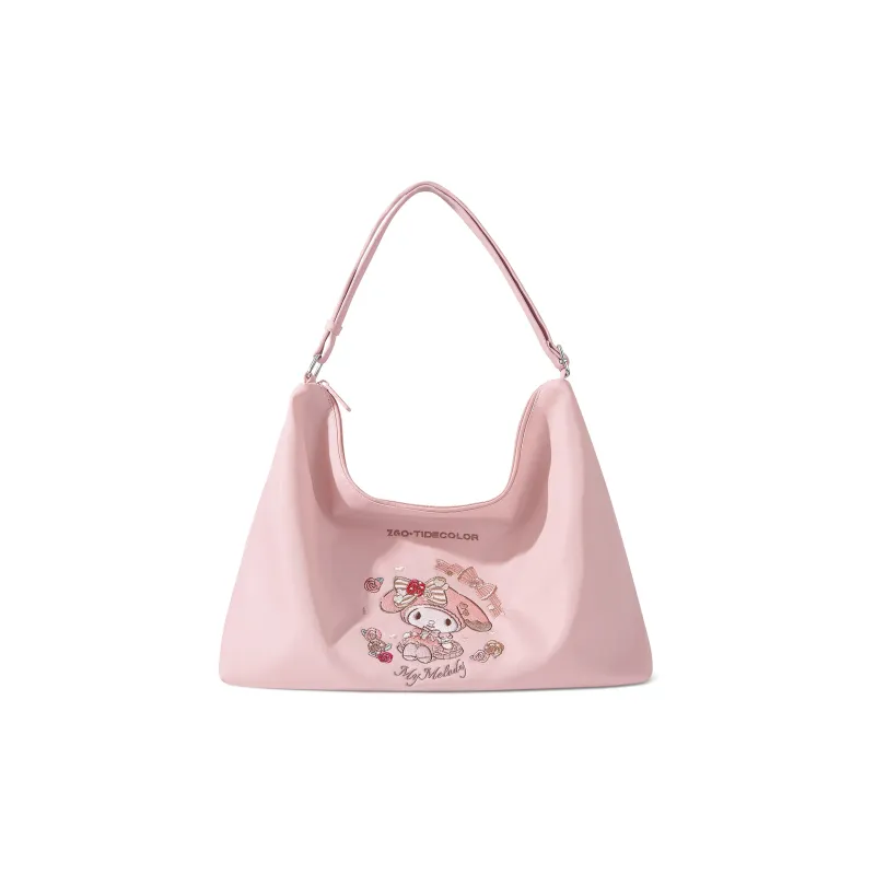 Zgo Sanrio My Melody Polyester Shoulder Bag Premium, Tote Bag, Shopping Bag, Crossbody Bag Large Size Women's Pink-0