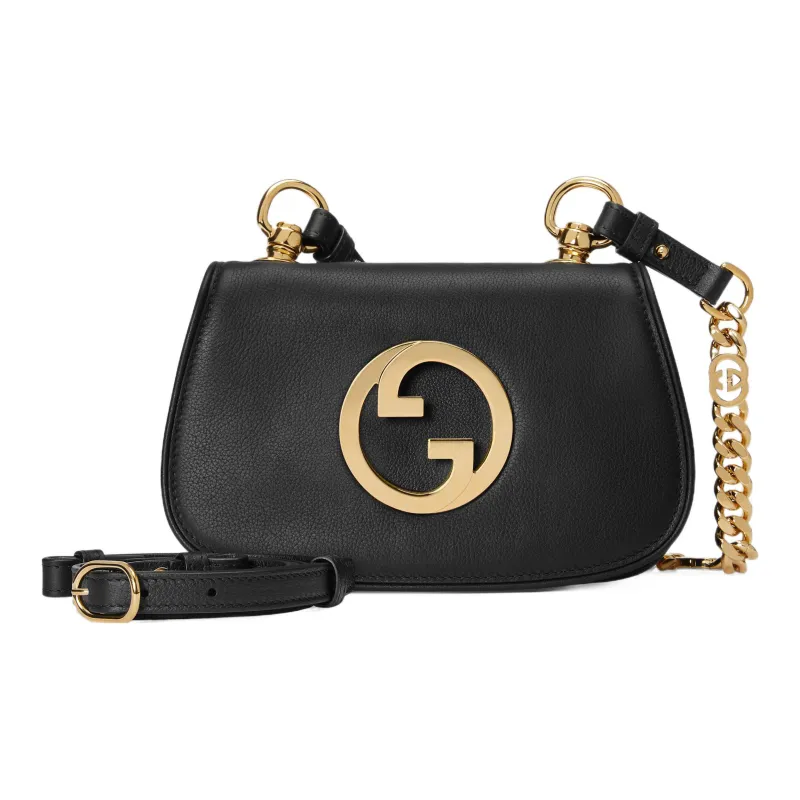 GUCCI Blondie Leather Shoulder Bag Crossbody Bag Mini Women's Black-1