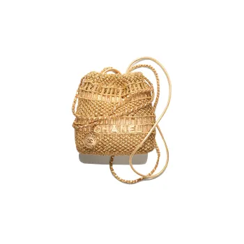 CHANEL 22Bag Calfskin Bucket Bag, Shoulder Bag, Crossbody Bag Mini Women's Gold