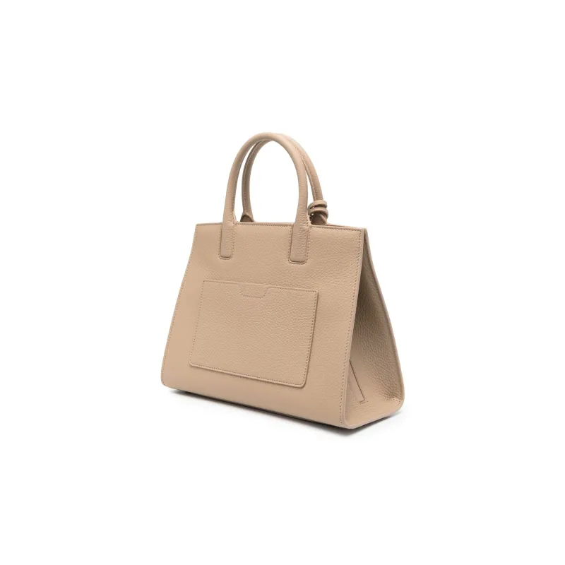 Burberry Frances Grained Calfskin Tote Bag Shopping Bag Handbag Mini Women's Beige-1