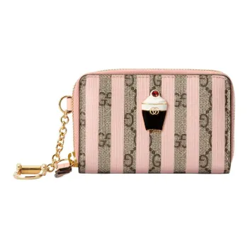 GUCCI Canvas Card Holder, Coin Purse Women's Pink