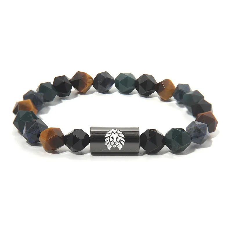 Rastaclat Bloodstone Small Lion Chinese Style Beaded Bracelet Unisex-0