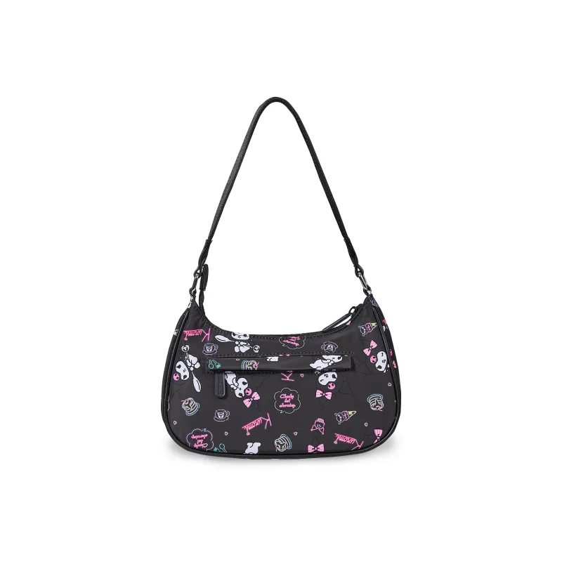 Zgo Sanrio, Collaboration Polyester Underarm Hobo Bag, Shoulder Bag Regular Women's Black-2
