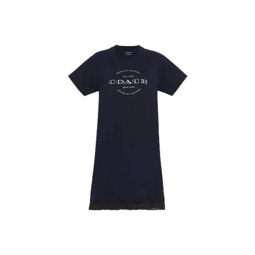 COACH Short-Sleeved Dresses Women's Marine Blue