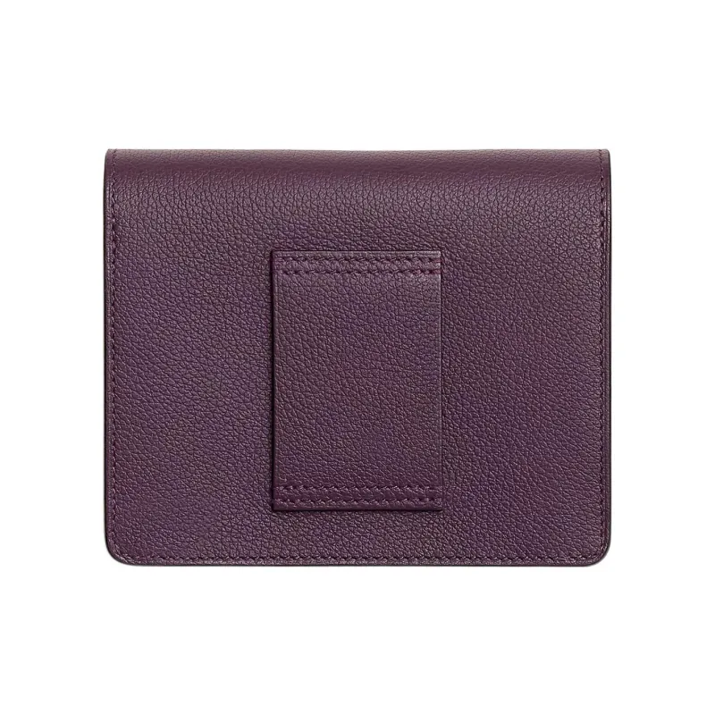 HERMES Roulis Evercolor Calfskin Pig Nose Bag Clutch Fanny Pack Wallet Women's Black/Grenadine/Blue-1
