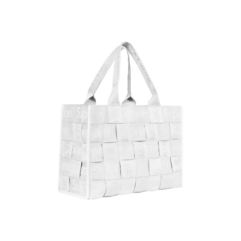 Supreme Fabric Tote Bag, Shopping Bag, Handbag Tubas Unisex White-1