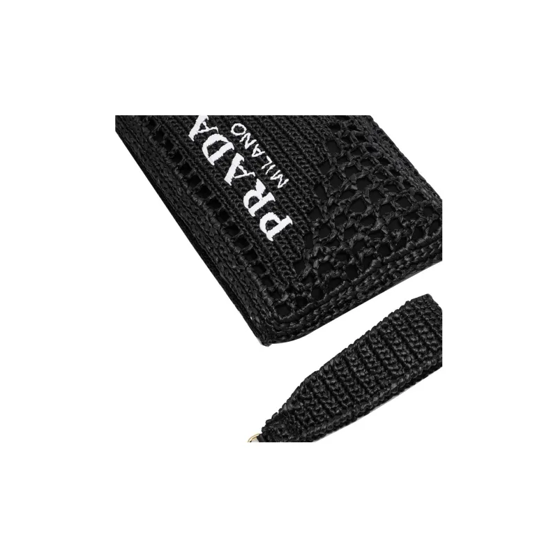 PRADA Raffia Clutch Women's Black-3