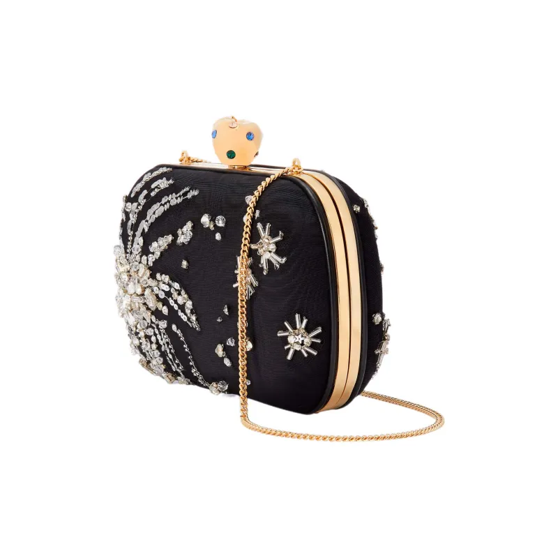GUCCI Cloud Pattern Fabric One Shoulder Crossbody Clutches Women's Black-1
