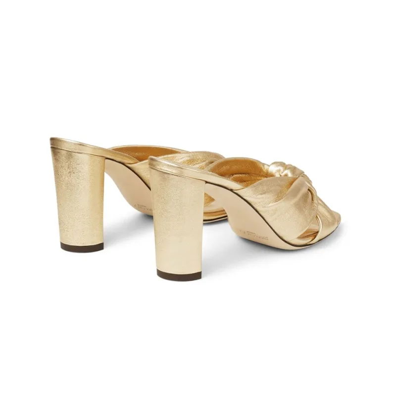 Jimmy Choo Avenue Metallic-finish Leather Mules-3