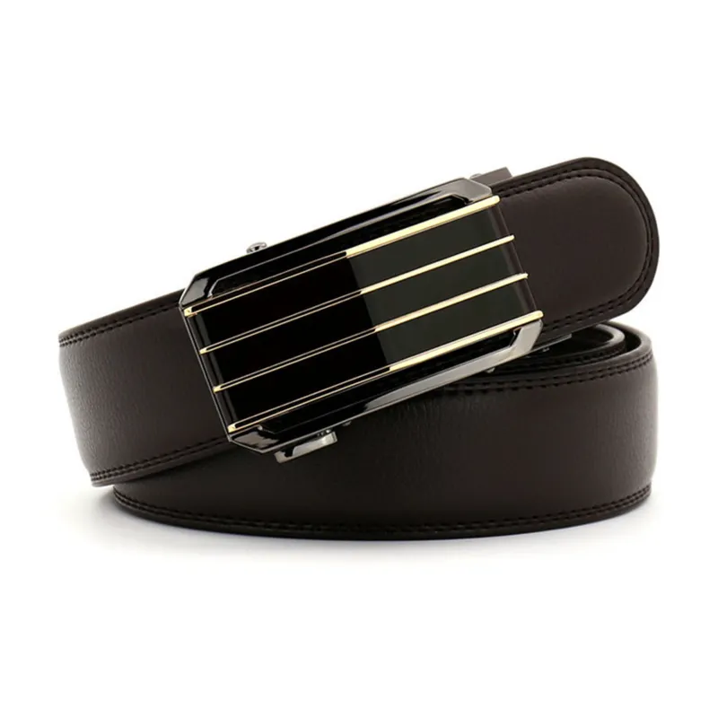 ALIEN BANG Business Belt Automatic Buckle Cow Split Leather Leather Belts Men's Multicolor Width 3.5CM-0