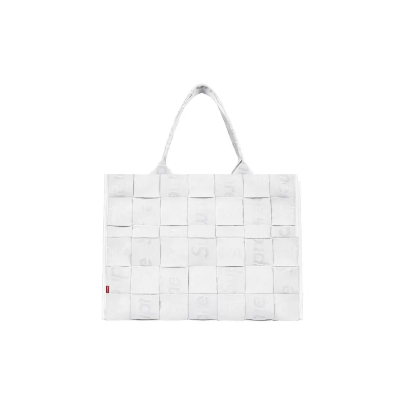 Supreme Fabric Tote Bag, Shopping Bag, Handbag Tubas Unisex White-2