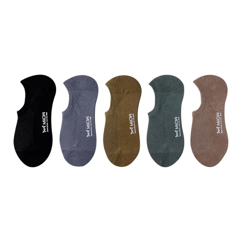 MIIOW No Show Socks Men's 5 Pack-0