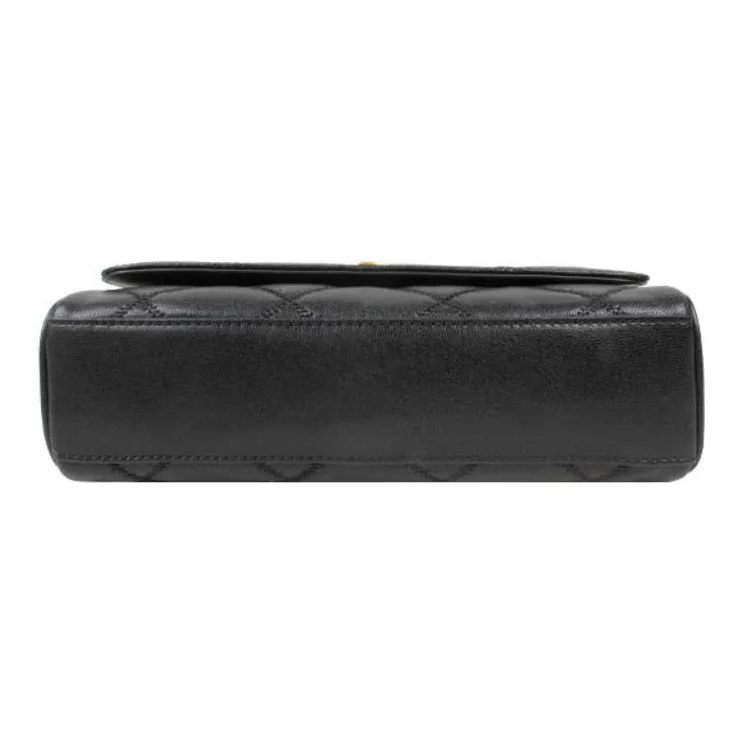 TORY BURCH TB Willa Leather Caviar Bag, Baguette Bag, Crossbody Bag, Shoulder Bag Trumpets Women's Black-4
