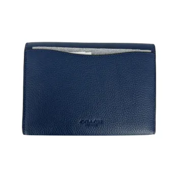 COACH Travel Wallet Leather Wallet Clutch Regular Men's Blue