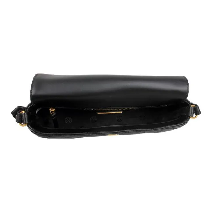 TORY BURCH TB Willa Leather Caviar Bag, Baguette Bag, Crossbody Bag, Shoulder Bag Trumpets Women's Black-5