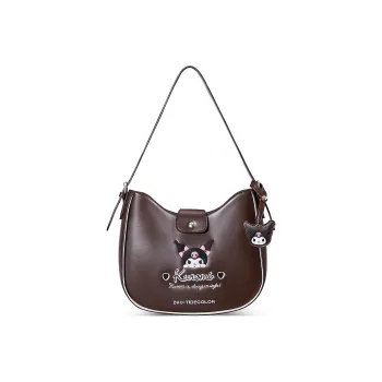 Zgo Sanrio Kuromi Collection PU Tote Bag Shopping Bag Handbag Shoulder Bags Women's Brown