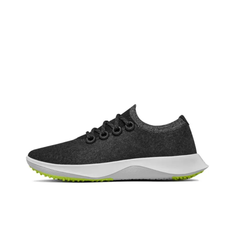 Allbirds Wool Dasher Slip-Resistant Low-Top Running Shoes Women's Black White Green-0
