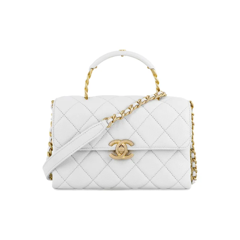 CHANEL Grain Embossed Cow Leather Handbag, Shoulder Bag, Crossbody Bag Mini Women's Blue Gray-0
