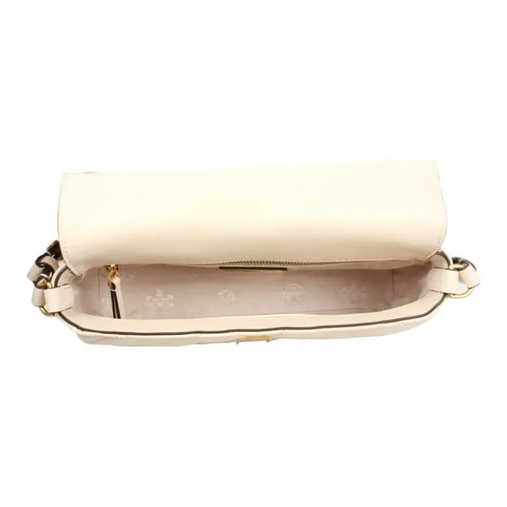 TORY BURCH TB Willa Leather Baguette Bag, Crossbody Bag, Shoulder Bag Women's Cream White-5