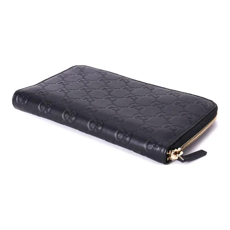 GUCCI Leather Clutch Regular Men's Black-4