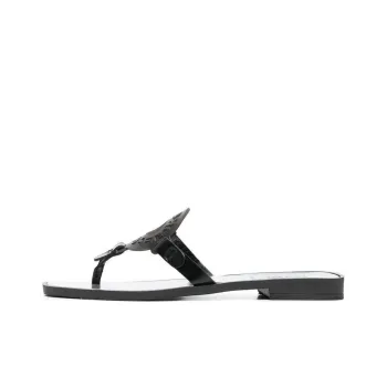 KARL LAGERFELD Logo-patch Leather Flat Slides