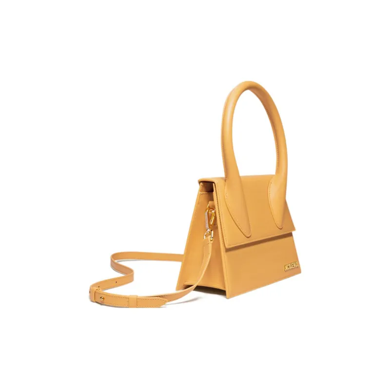 Jacquemus LE GRAND CHIQUITO Cow Leather Shoulder Bag, Crossbody Bag, Handbag Tubas Women's Dark Yellow-1