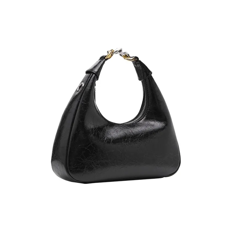 VANESSA HOGAN Vh Classic Series Cow Leather Shoulder Bag Chain Shoulder Bag Small Size Women's Silver/Black-16
