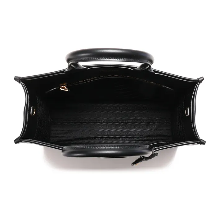 PRADA Leather Tote Bag Shopping Bag Crossbody Bag Shoulder Bag Regular Women's Black-5
