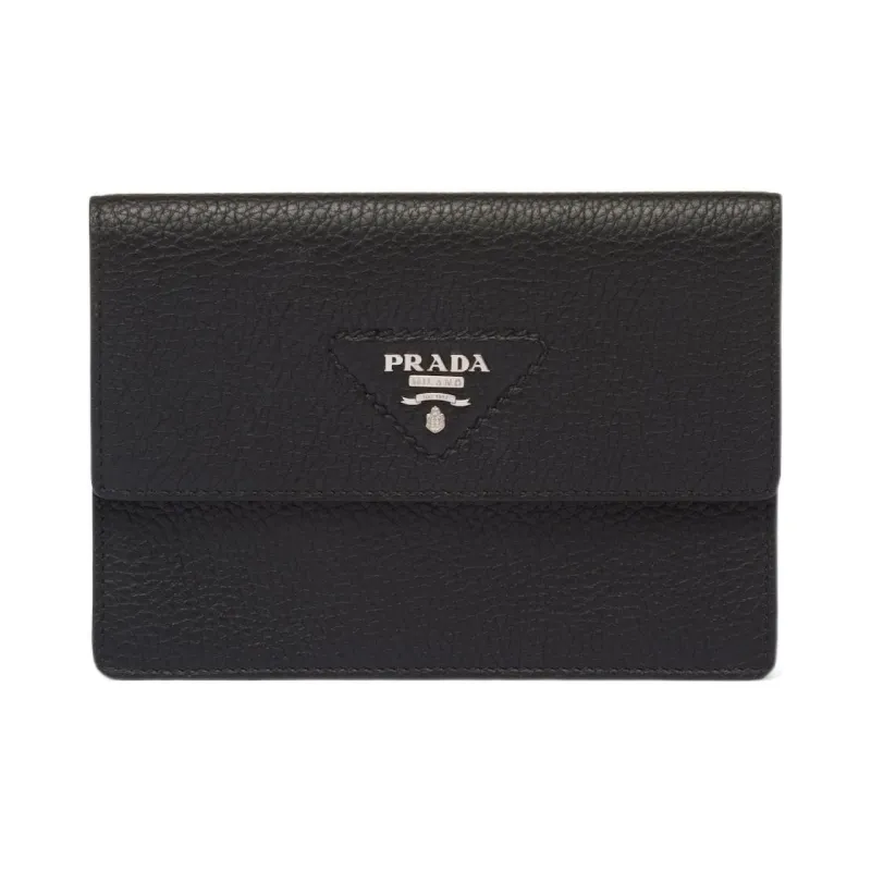 PRADA Saffiano Leather Card Holder Wallet Men's Black-0
